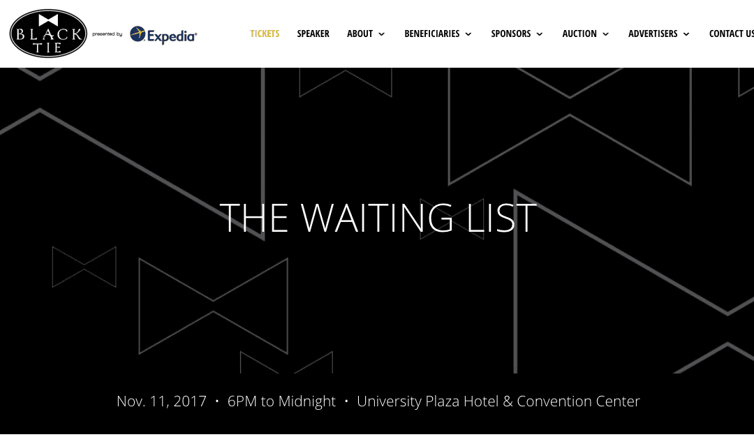 Ticket Sales CLOSED. Waiting List Available.